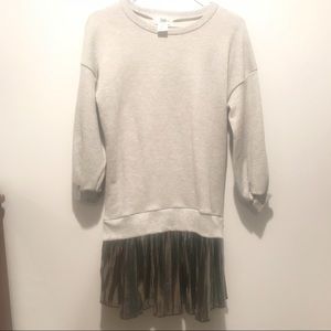 Nordstrom Sweatshirt Dress w/ Metallic Skirt